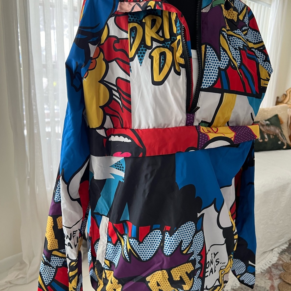 Reason hoodie windbreaker Lichtenstein style comic Money dollars mens jacket